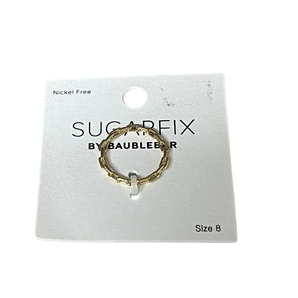 Sugarfix By Baublebar Ring Size‎ 8 Gold Tone Chain Link